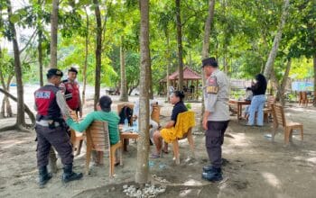 Patroli Intensif Polisi di Pantai Air Tawah, Jaga Keamanan Wisatawan dari 3C