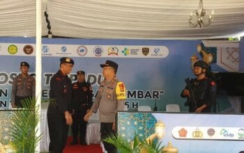 Wadansat Brimob Polda NTB Tinjau Posyan Lembar, Tekankan Kewaspadaan