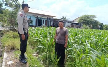Bhabinkamtibmas Labuapi Dorong Pemanfaatan Lahan Kosong untuk Ketahanan Pangan
